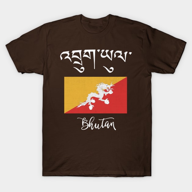 Bhutan Flag T-Shirt by phenomad